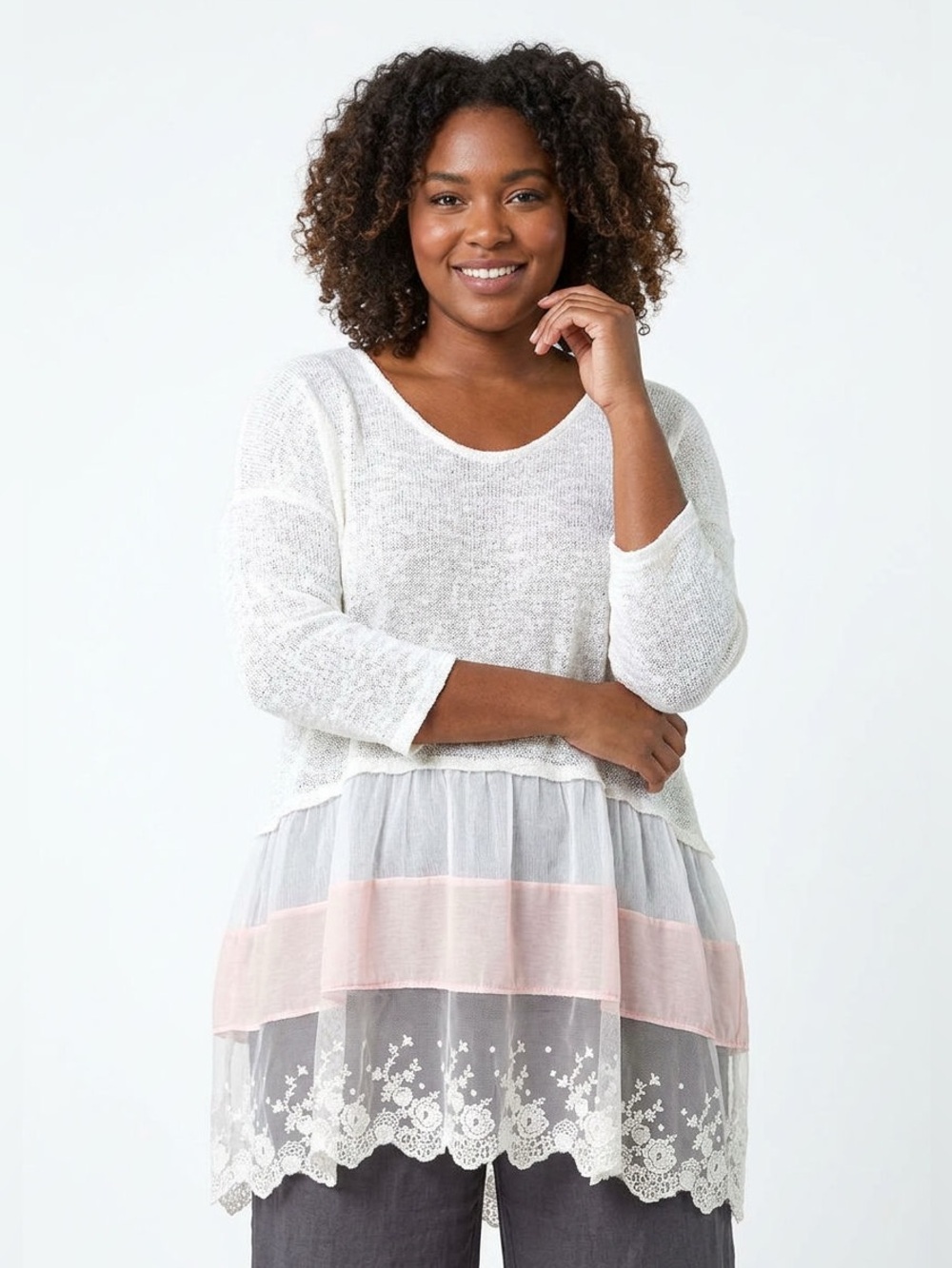 Lace detail tunic